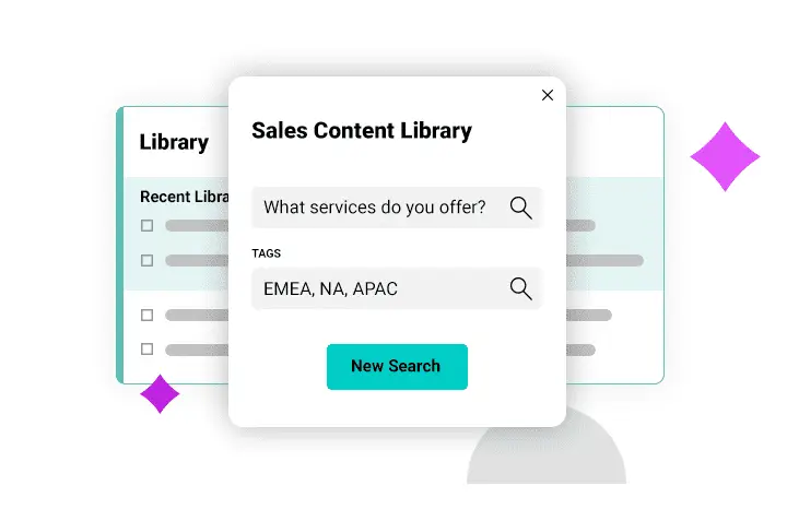 The library search function in Loopio