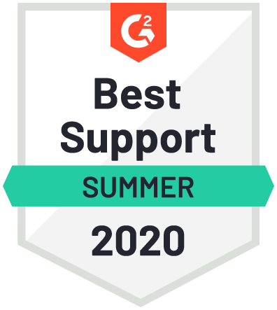G2 Best Support award, Summer 2020