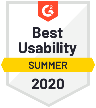 G2 Best Usability award, summer 2020