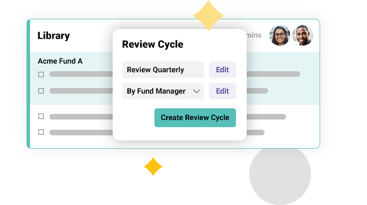 Illustration of the Review Cycle pop up in Loopio
