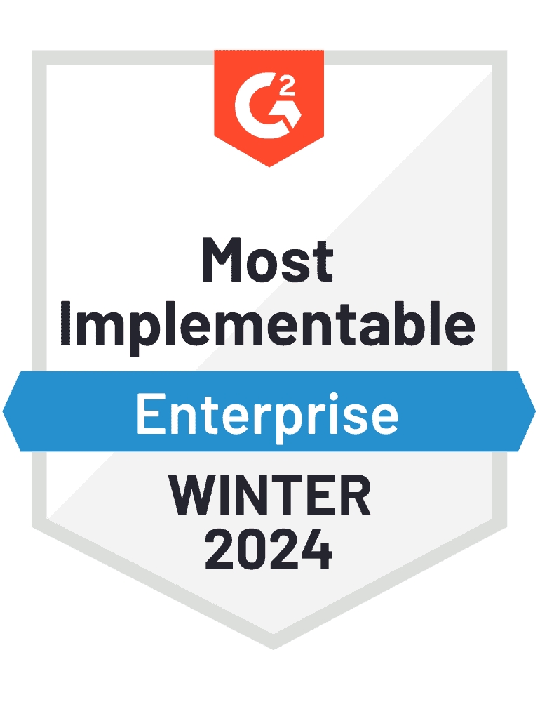 G2 Winter 2024 Award for Most Implementable