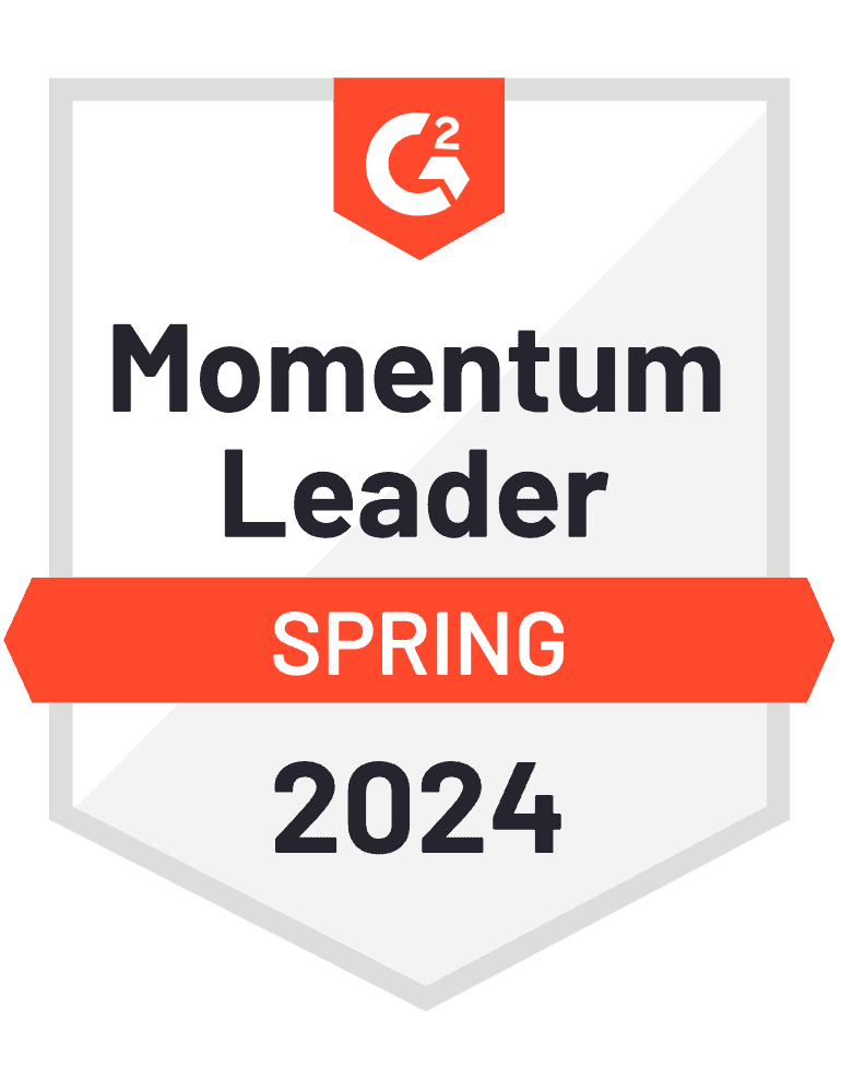 G2 award for Momentum Leader Spring 2024.