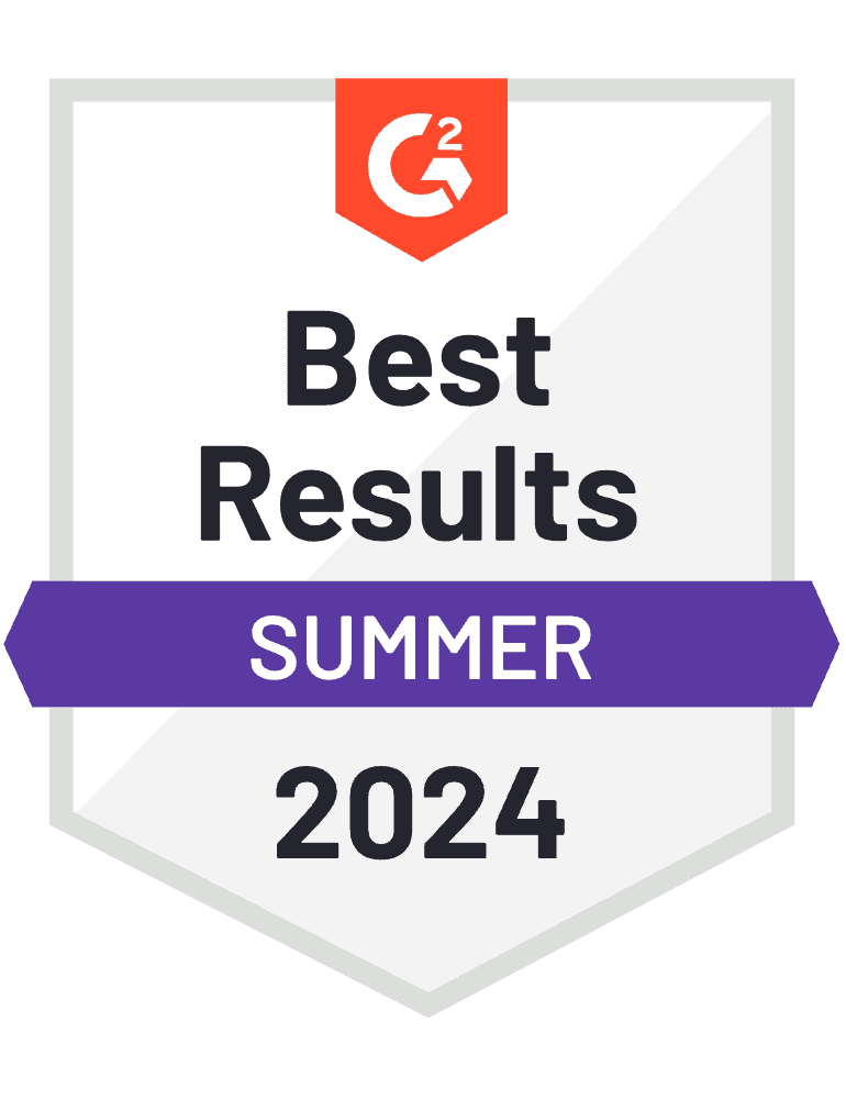 G2 award badge Summer 2024 Best Results
