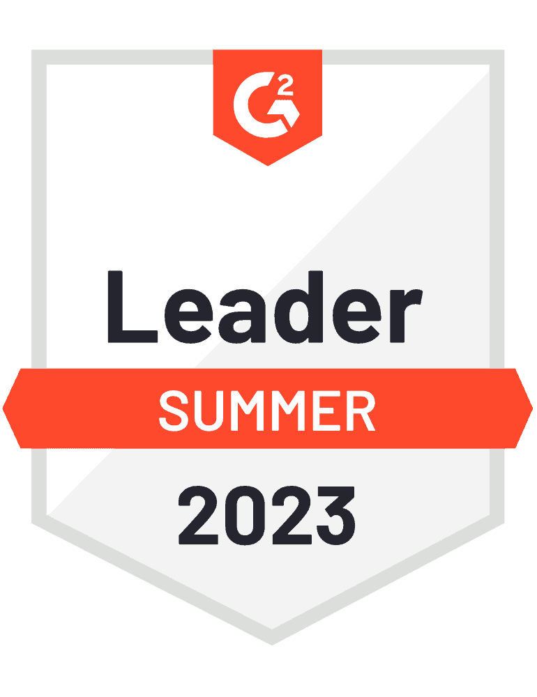 G2 badge for Leader in summer 2023