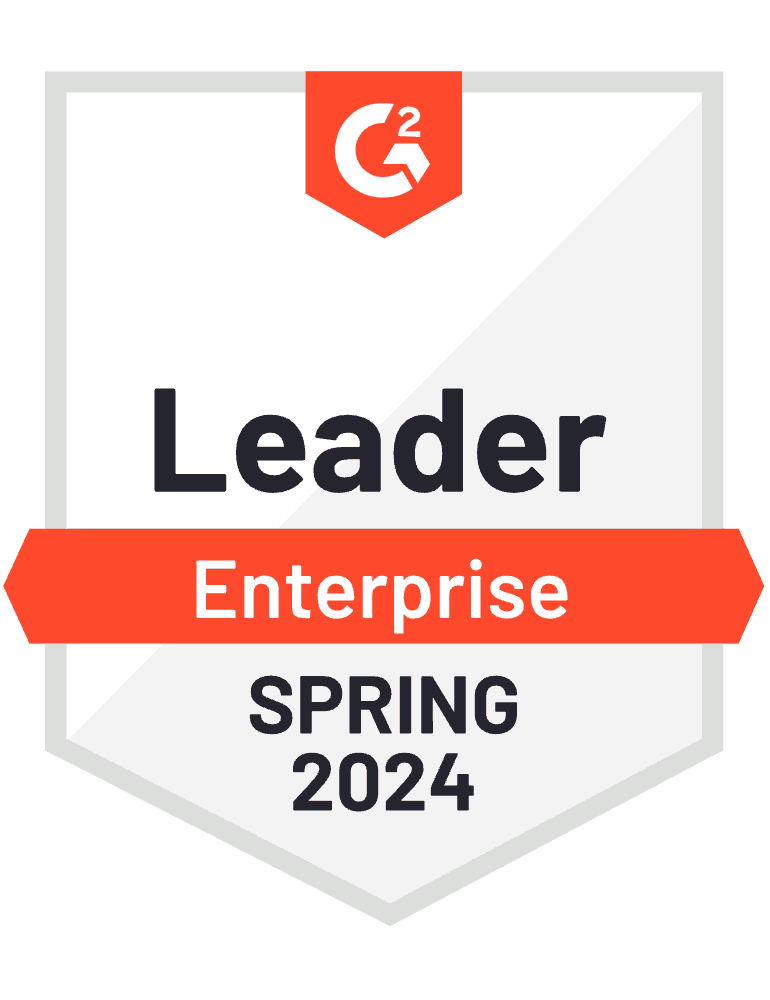 G2 award for Leader in Enterprise category, Spring 2024.