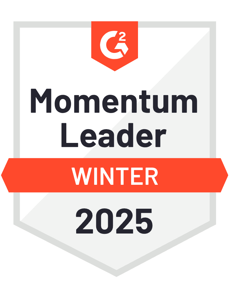 G2 badge Momentum Leader Winter 2025